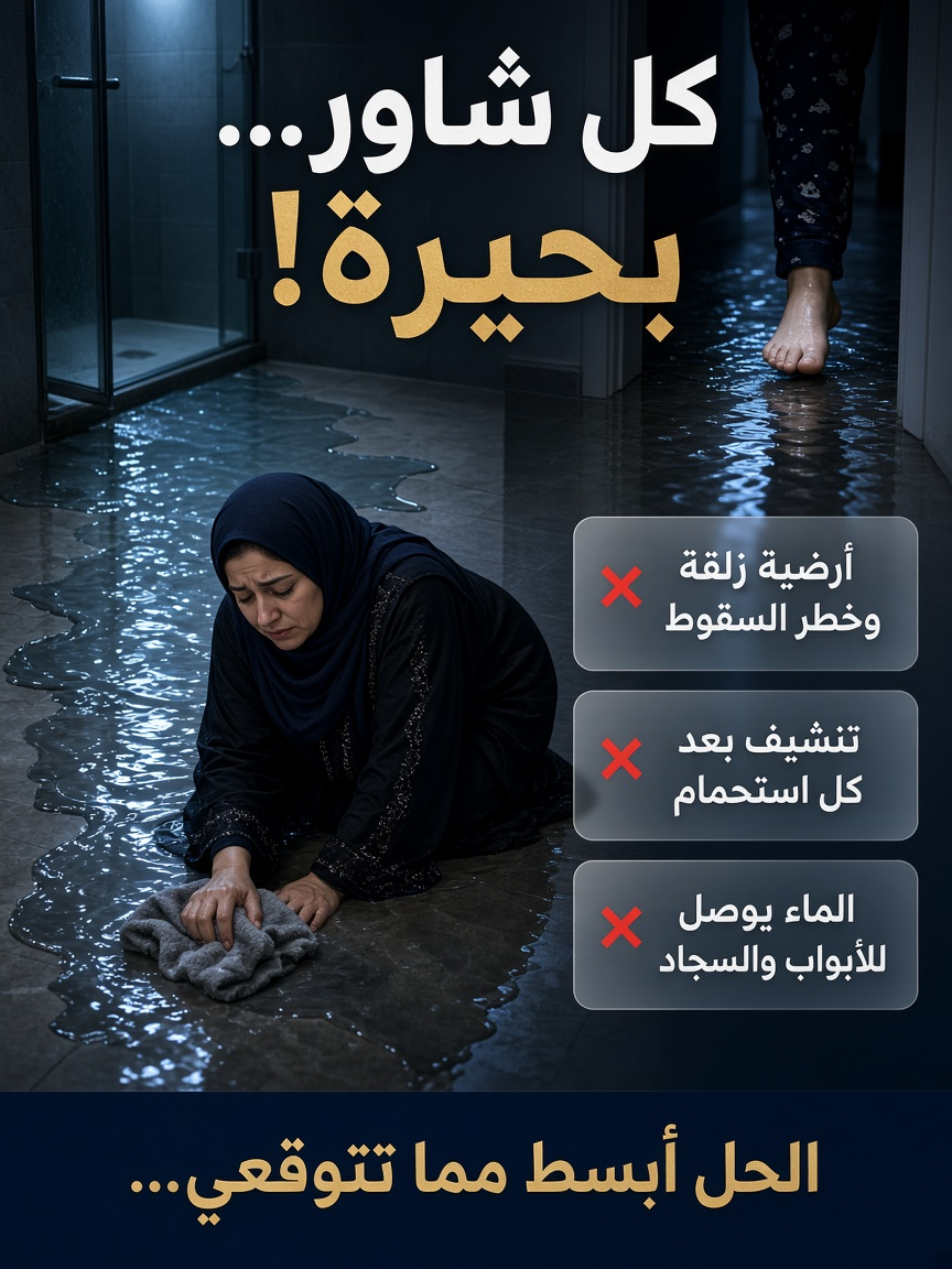 حاجز مائي شفاف لاصق – للشاور والحمام