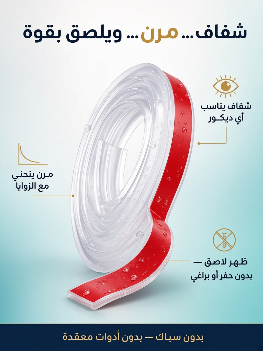 حاجز مائي شفاف لاصق – للشاور والحمام
